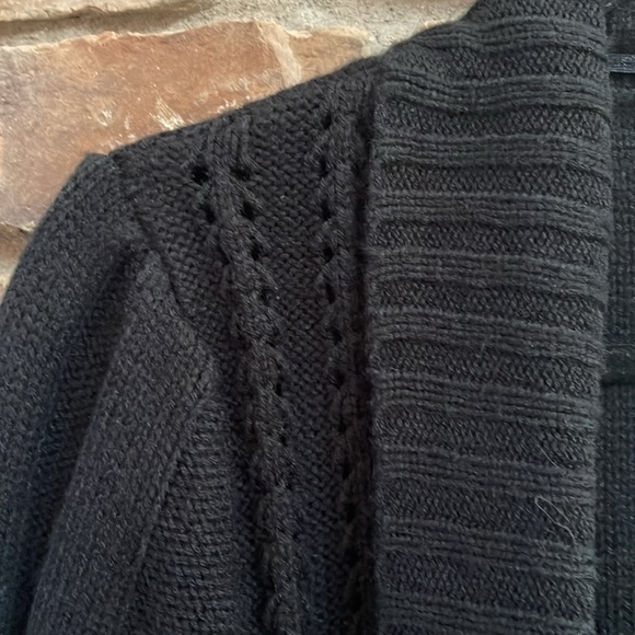 Black cardigan with silver faux buttons. Size medium. - Picture 4 of 10